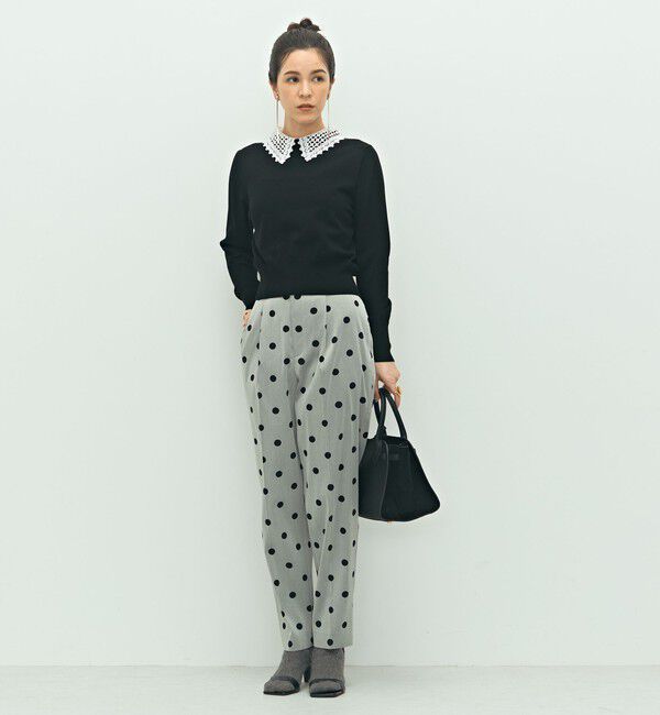 NOLLEY'S「ウォッシャブルストレッチドットジャガードテーパードパンツ」|その他|