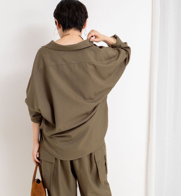 Rie Miller「《セットアップ対応》オープンカラービッグシルエットシャツ」|シャツ・ブラウス|