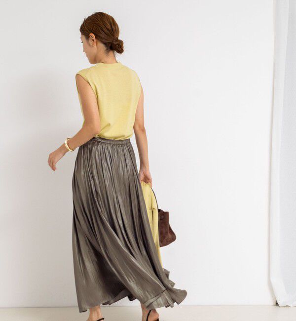NOLLEY'S sophi「ウォッシャブルレザーサテンギャザースカート」|スカート|