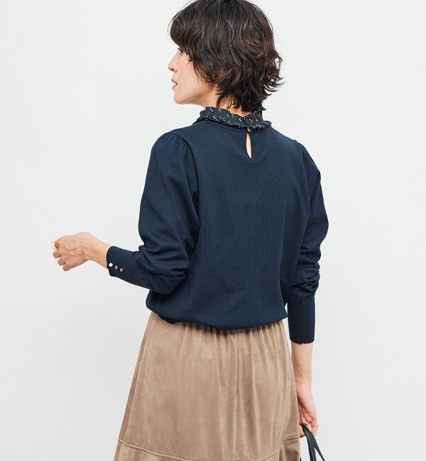 NOLLEY'S「プリーツ衿取り外しプルオーバーニット」|ニット・セーター|