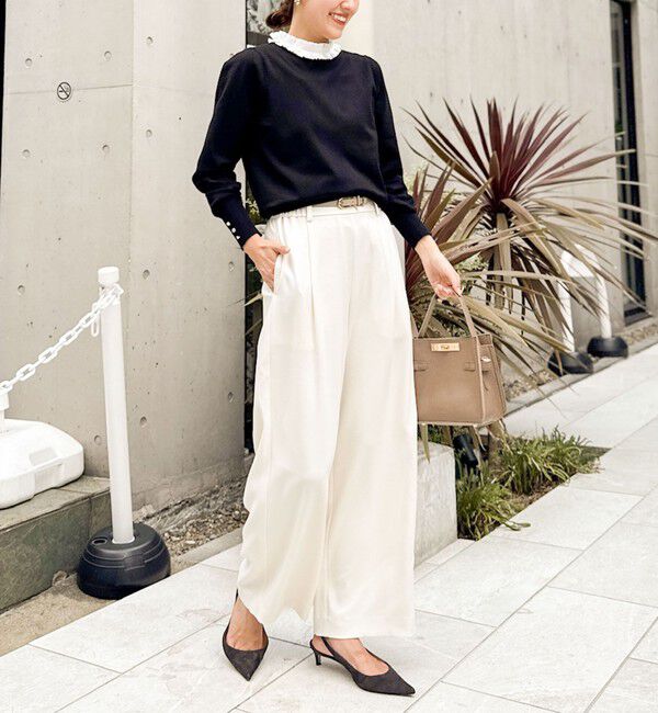 NOLLEY'S「プリーツ衿取り外しプルオーバーニット」|ニット・セーター|