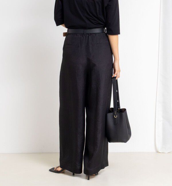 NOLLEY'S「ウォッシャブルクラッシュサテンワイドパンツ」|その他|