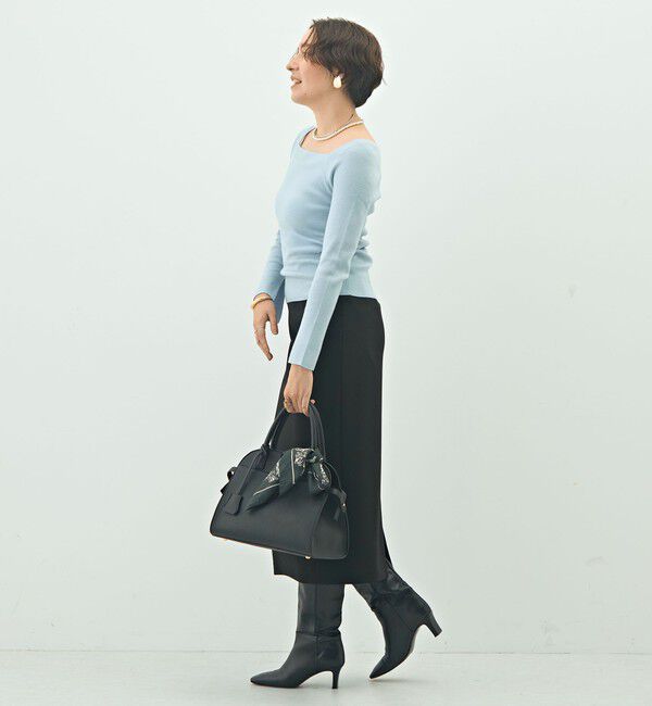 NOLLEY'S sophi「【WEB限定カラーあり】総針スクエアネックプルオーバーニット」|ニット・セーター|