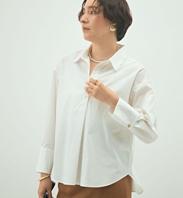 NOLLEY'S sophi「ウォッシャブルブロードメタル釦スキッパーシャツ」|シャツ・ブラウス|