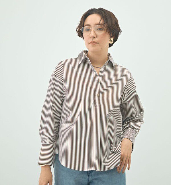 NOLLEY'S sophi「ウォッシャブルブロードメタル釦スキッパーシャツ」|シャツ・ブラウス|