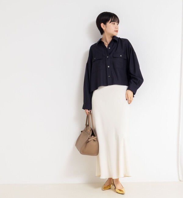NOLLEY'S sophi「ウォッシャブルウール混ビエラショートシャツ」|シャツ・ブラウス|