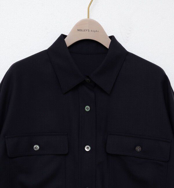 NOLLEY'S sophi「ウォッシャブルウール混ビエラショートシャツ」|シャツ・ブラウス|