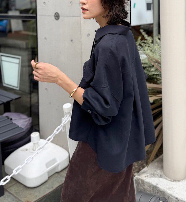 NOLLEY'S sophi「ウォッシャブルウール混ビエラショートシャツ」|シャツ・ブラウス|