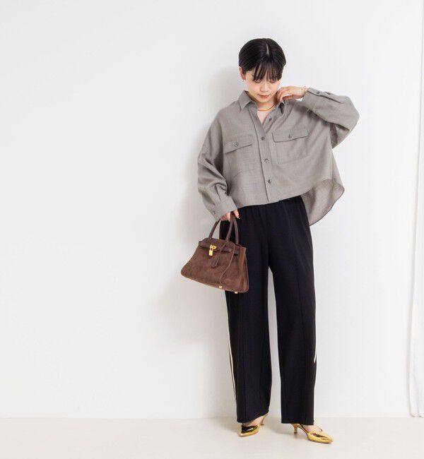 NOLLEY'S sophi「ウォッシャブルウール混ビエラショートシャツ」|シャツ・ブラウス|