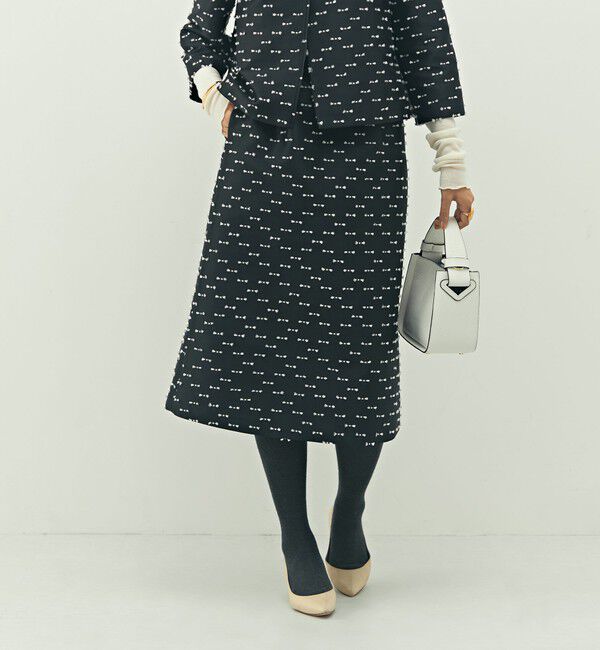 NOLLEY'S「《セットアップ対応》ウォッシャブルリボンジャガードAラインスカート」|フレア|