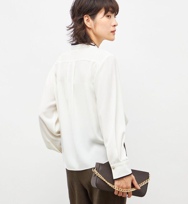 NOLLEY'S「ウォッシャブルストレッチジョーゼットボウタイ風ブラウス」|シャツ・ブラウス|