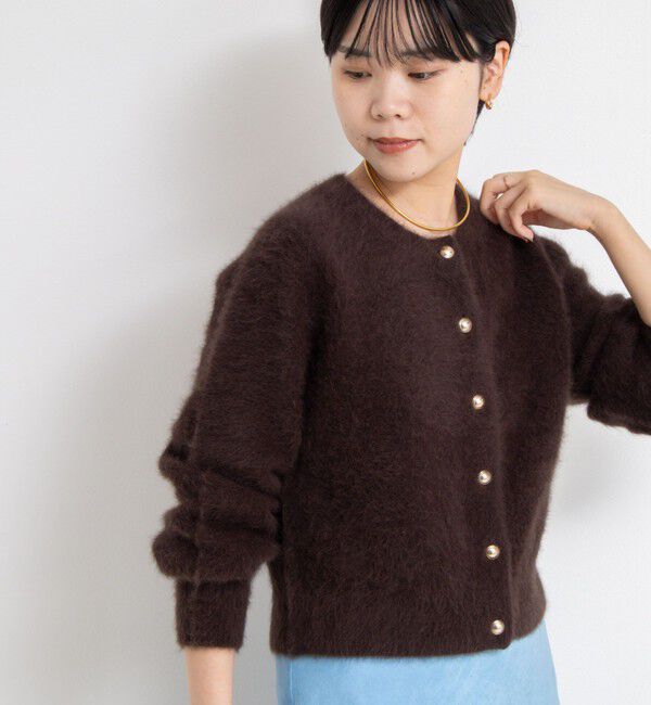 NOLLEY'S sophi「ヘアリーメタル釦クルーネックカーディガン」|カーディガン|