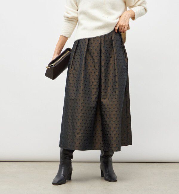 NOLLEY'S「ウォッシャブルドットジャガードタックフレアスカート」|スカート|