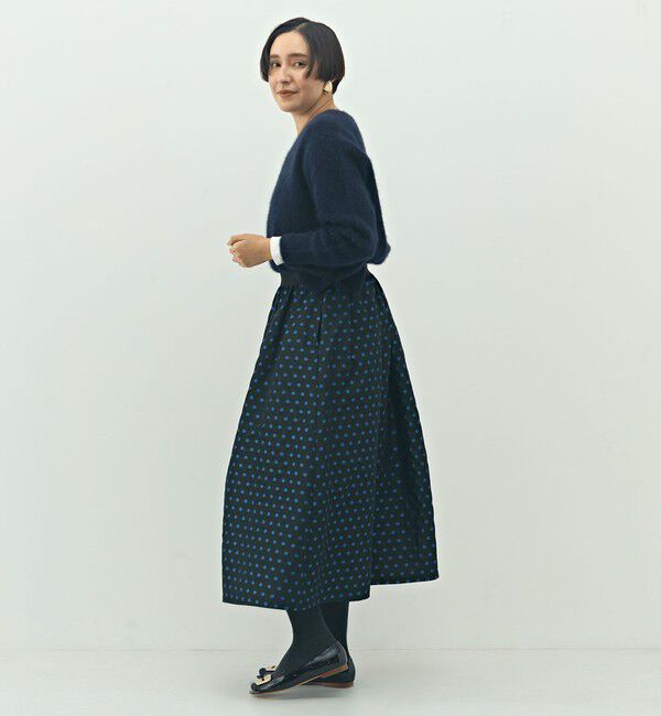 NOLLEY'S「ウォッシャブルドットジャガードタックフレアスカート」|スカート|