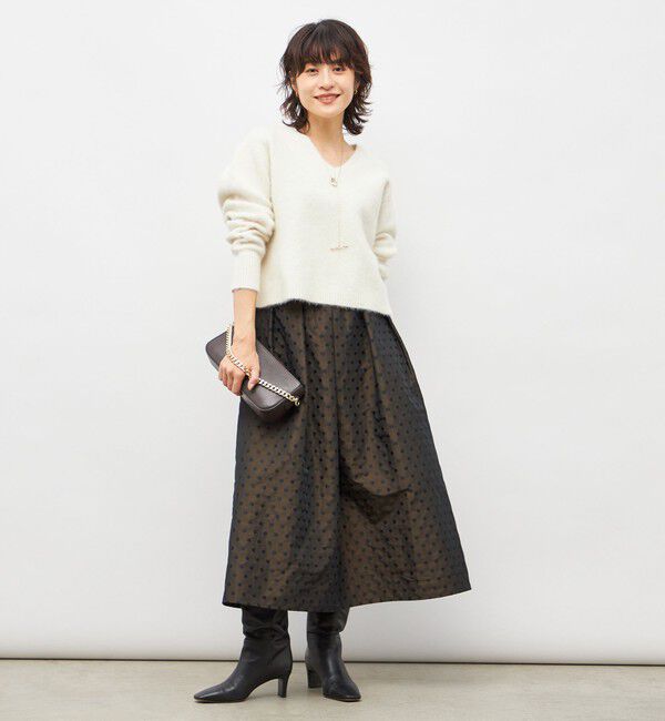 NOLLEY'S「《手洗い可能》ヘアリーストレッチVネックプルオーバーニット」|ニット・セーター|