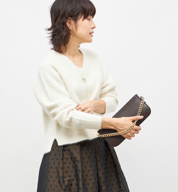 NOLLEY'S「《手洗い可能》ヘアリーストレッチVネックプルオーバーニット」|ニット・セーター|