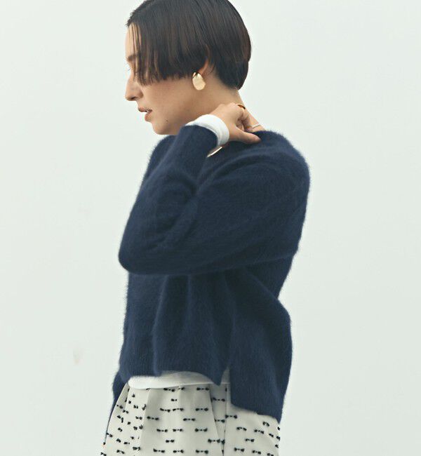 NOLLEY'S「《手洗い可能》ヘアリーストレッチVネックプルオーバーニット」|ニット・セーター|