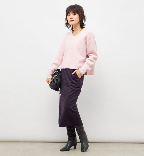 NOLLEY'S「《手洗い可能》ヘアリーストレッチVネックプルオーバーニット」|ニット・セーター|