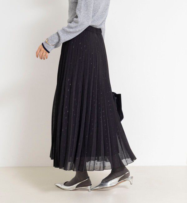 NOLLEY'S「ウォッシャブルラメカットドビープリーツスカート」|スカート|