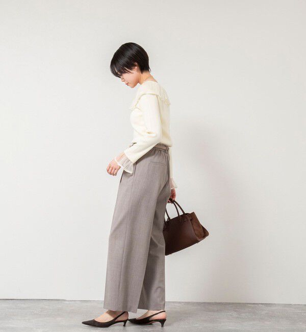 NOLLEY'S sophi「《手洗い可能》シアーフリル総針プルオーバー」|ニット・セーター|