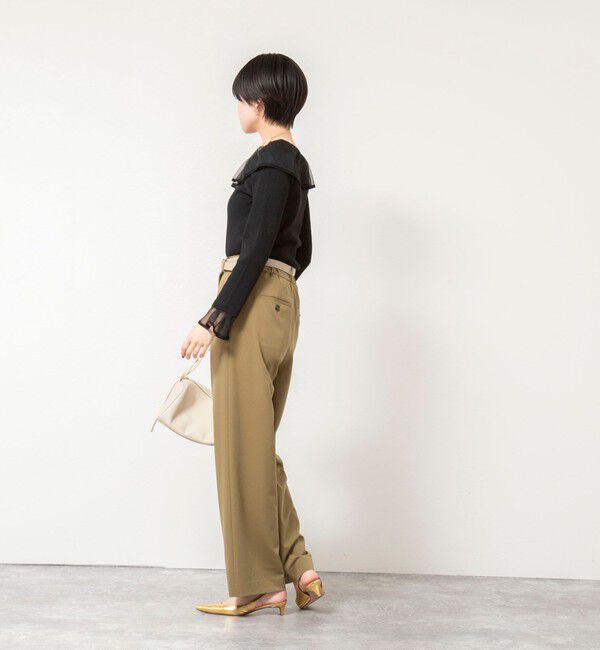 NOLLEY'S sophi「《手洗い可能》シアーフリル総針プルオーバー」|ニット・セーター|