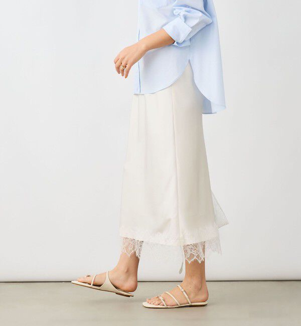 NOLLEY'S sophi「ウォッシャブル裾レースサテンナロースカート」|スカート|