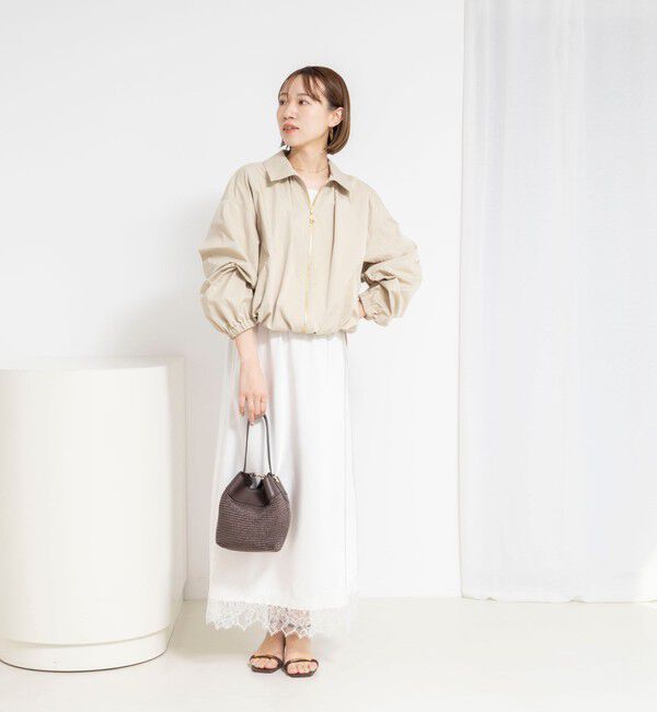 NOLLEY'S sophi「ウォッシャブル裾レースサテンナロースカート」|スカート|