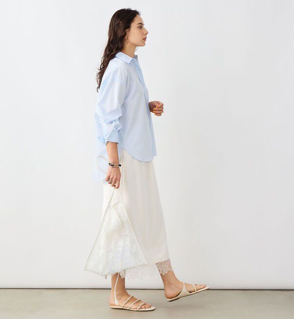 NOLLEY'S sophi「ウォッシャブル裾レースサテンナロースカート」|スカート|