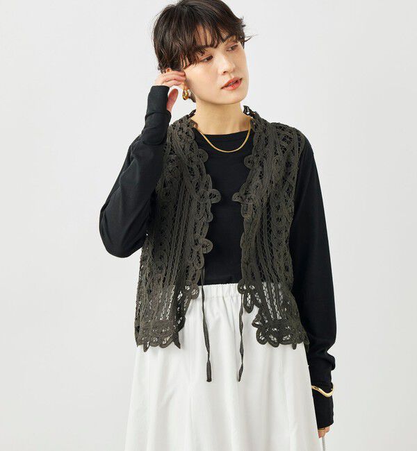 NOLLEY'S「《手洗い可能》バテンレースジレ」|ベスト・ジレ|