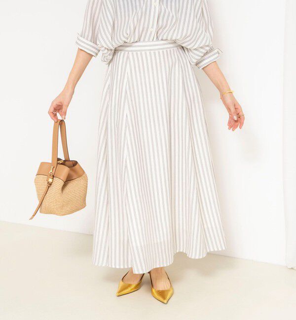 NOLLEY'S「《セットアップ対応》ウォッシャブルストライプフレアスカート」|フレア|