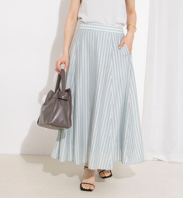NOLLEY'S「《セットアップ対応》ウォッシャブルストライプフレアスカート」|フレア|