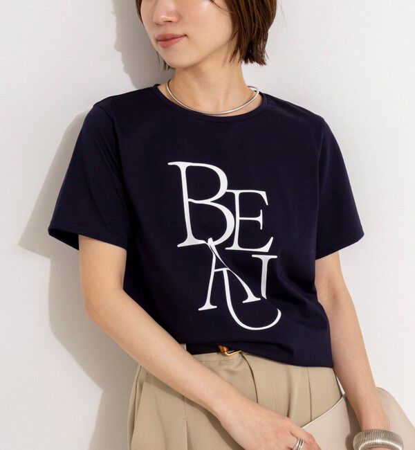 NOLLEY'S「ウォッシャブルプリントT」|Tシャツ・カットソー|ネイビー