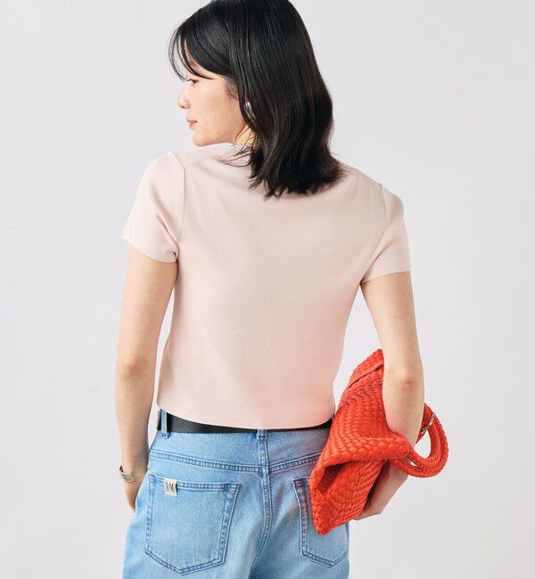 NOLLEY'S sophi「《手洗い可能/アンサンブル対応》マルチファンクション総針半袖プルオーバー」|ニット・セーター|