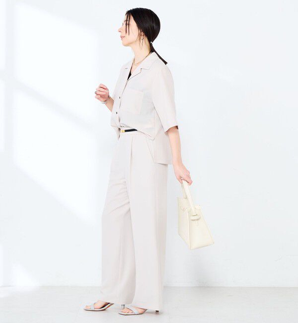 NOLLEY'S sophi「《セットアップ対応》ウォッシャブルエアリージョーゼットショートシャツ」|シャツ・ブラウス|