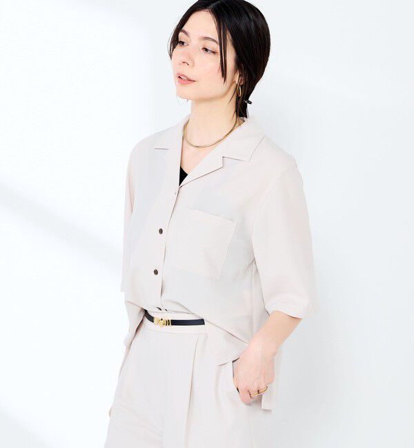 NOLLEY'S sophi「《セットアップ対応》ウォッシャブルエアリージョーゼットショートシャツ」|シャツ・ブラウス|