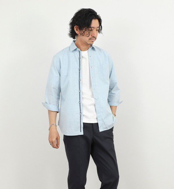 NOLLEY'S goodman「綿麻パラシュートボタン7分袖シャツ 26SS」|シャツ・ブラウス|