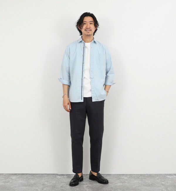 NOLLEY'S goodman「綿麻パラシュートボタン7分袖シャツ 26SS」|シャツ・ブラウス|