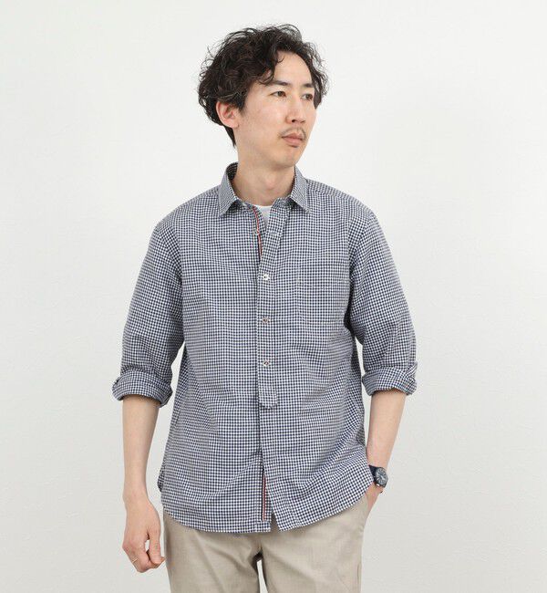 NOLLEY'S goodman「綿麻パラシュートボタン7分袖シャツ 26SS」|シャツ・ブラウス|