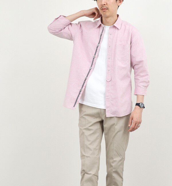 NOLLEY'S goodman「綿麻パラシュートボタン7分袖シャツ 26SS」|シャツ・ブラウス|