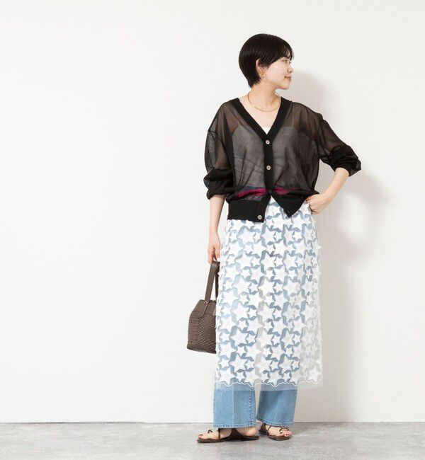 Rie Miller「シアー2WAYカーディガン星インターシャ」|カーディガン|