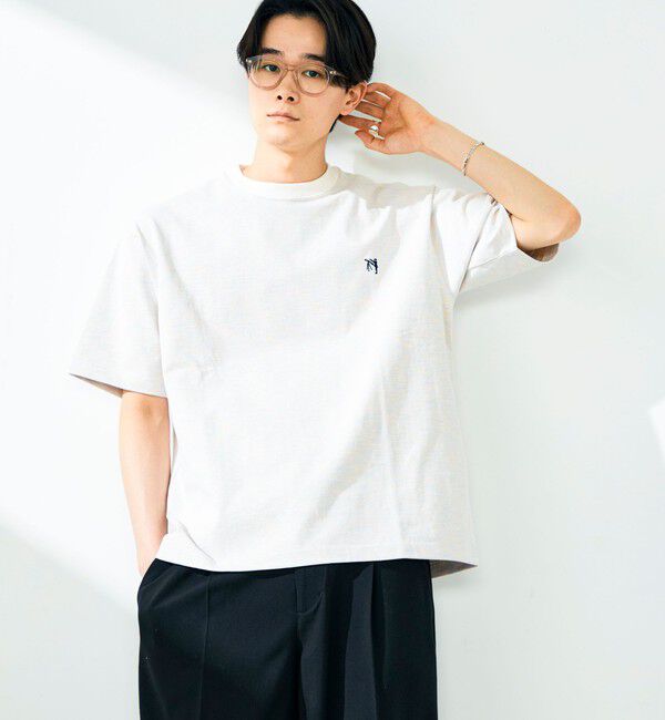 GLOSTER「【BOY刺繍】裏グラデーション ワンポイント半袖Tシャツ」|Tシャツ・カットソー|