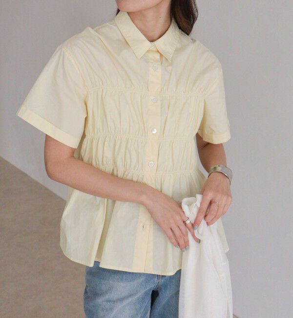 fredy emue「シャーリング半袖シャツ」|シャツ・ブラウス|