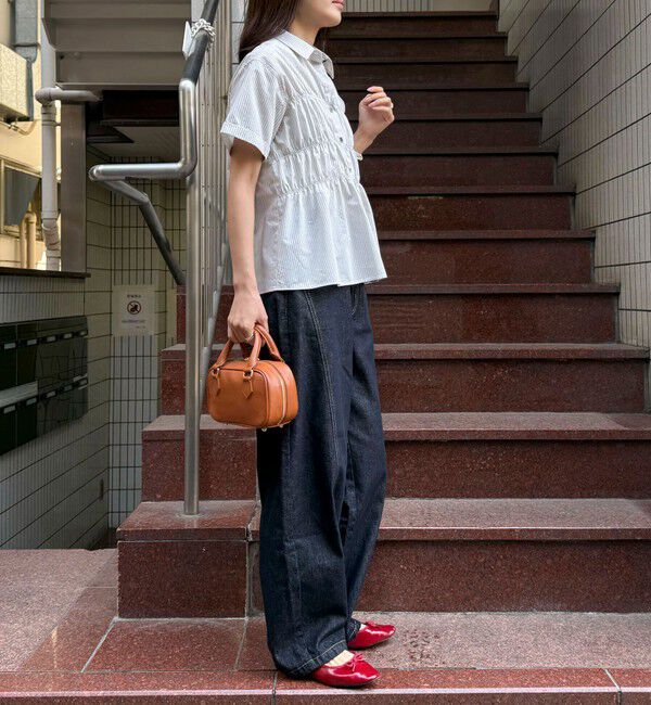 fredy emue「シャーリング半袖シャツ」|シャツ・ブラウス|