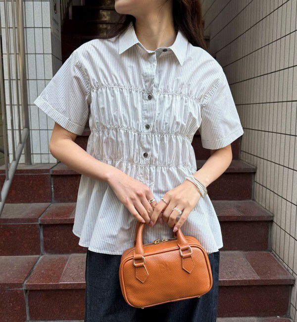 fredy emue「シャーリング半袖シャツ」|シャツ・ブラウス|