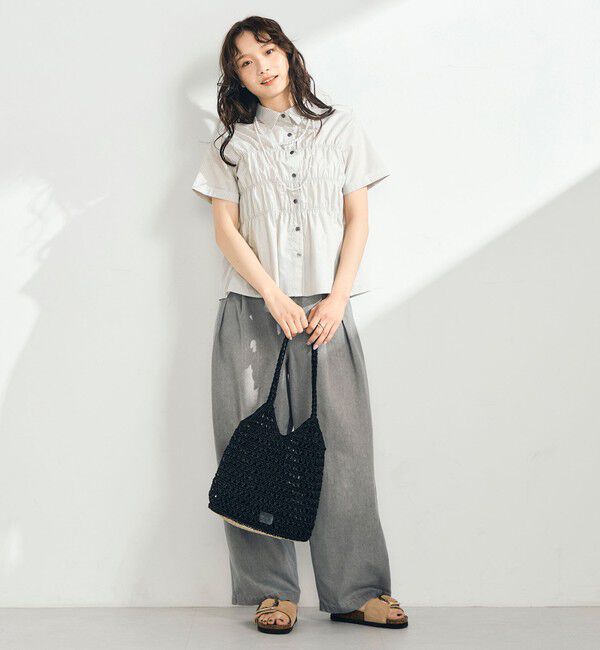 fredy emue「シャーリング半袖シャツ」|シャツ・ブラウス|