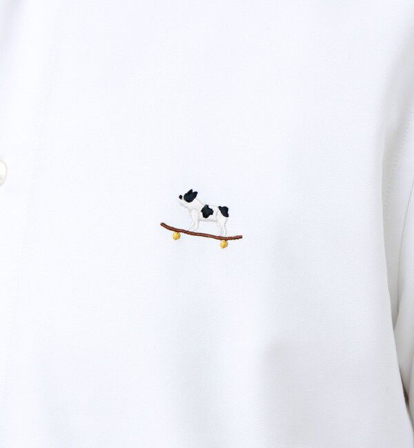 GLOSTER「【フレブル刺繍】七分袖シャツ ストライプ/無地」|シャツ・ブラウス|