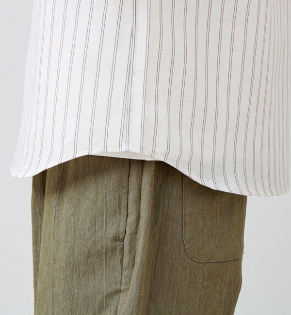 GLOSTER「【フレブル刺繍】七分袖シャツ ストライプ/無地」|シャツ・ブラウス|