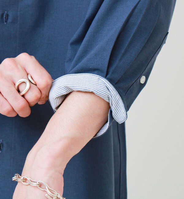 GLOSTER「【フレブル刺繍】七分袖シャツ ストライプ/無地」|シャツ・ブラウス|