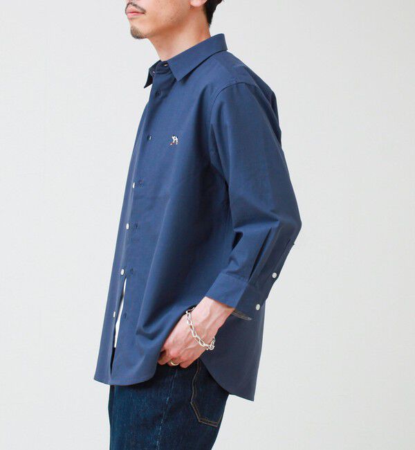 GLOSTER「【フレブル刺繍】七分袖シャツ ストライプ/無地」|シャツ・ブラウス|