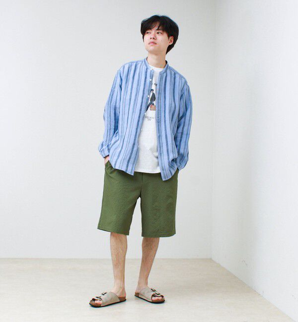 GLOSTER「【リネン100％】バンドカラーシャツ」|シャツ・ブラウス|
